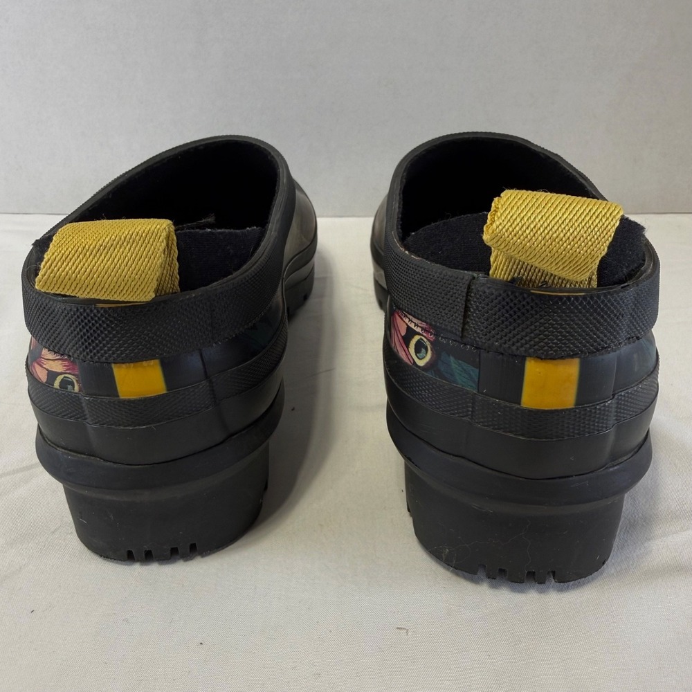 JOULES‎ Butterfly Wellington Boot Clogs Rain Slip Pop On Black Women's Size 6 - Picture 6 of 8